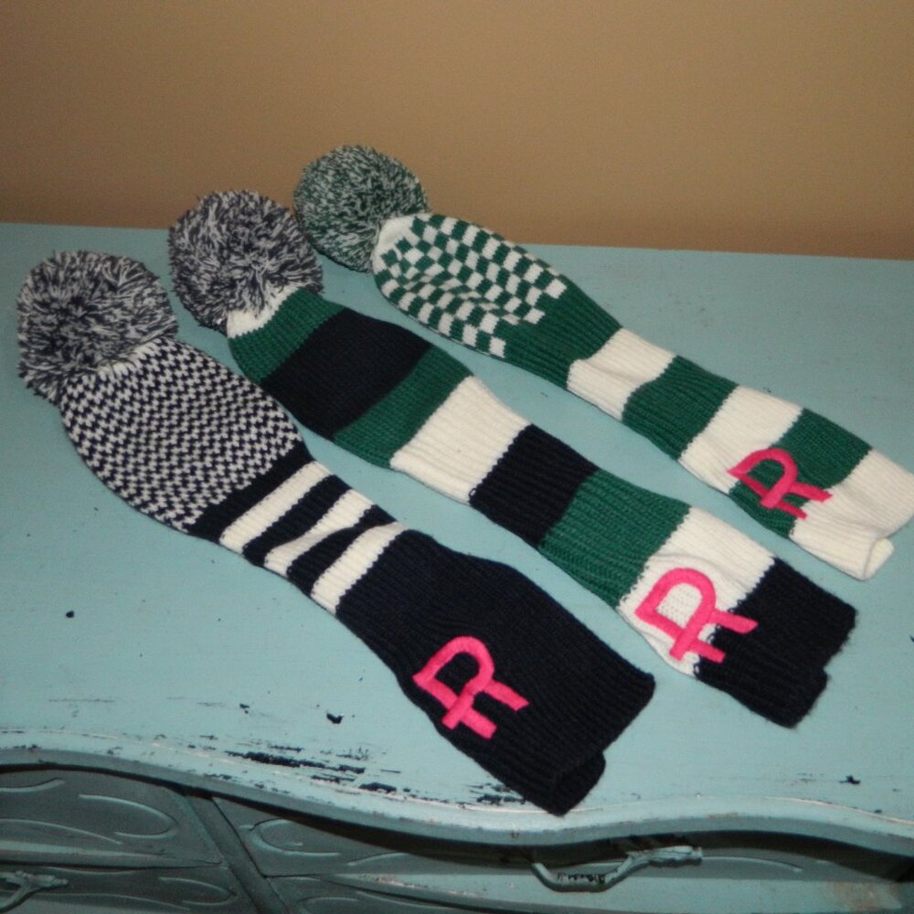Mark & Graham Knit Golf Head Covers Lot/3 "R" (UU-37)